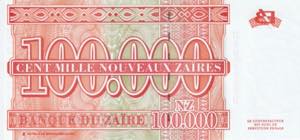 Zaire, 100.000 Zaires, 1996, UNC, ... 