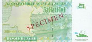 Zaire, 500.000 Zaires Specimen, ... 