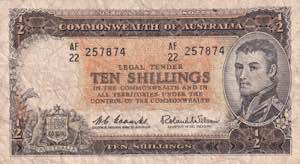 Australia, 10 Shillings 1961-1965, F
