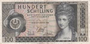 Austria, 100 Shillings 1969, VF