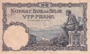 Belgium, 5 Francs 1926, VF+