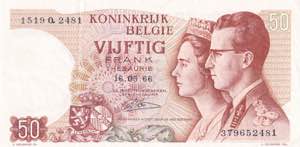 Belgium, 50 Francs 1966, AUNC