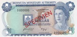 Bermuda, 1 Dollar Specimen 1976, UNC