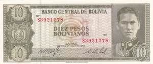 Bolivia, 10 Pesos 1962, UNC