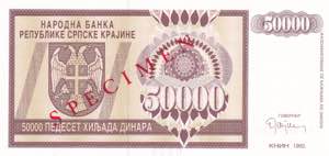 Bosnia-Herzegovina, 50.000 Dinara Specimen ... 