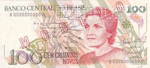 Brazil, 100 Cruzados Novos ... 