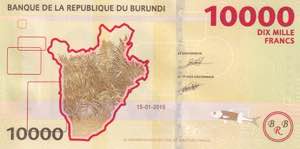 Burundi, 10.000 Francs 2015, UNC