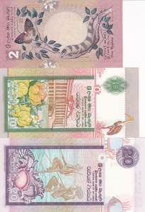Ceylon, 2-10-20 Rupees 1979-1991, ... 