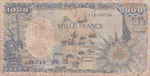 Congo, 1.000 Francs 1988, Poor