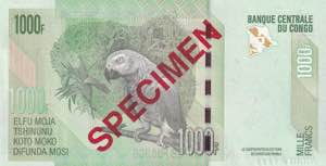 Congo, 1.000 Francs Specimen 2013, ... 