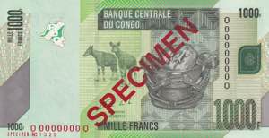 Congo, 1.000 Francs Specimen 2013, ... 