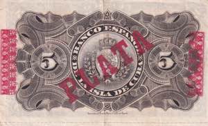 Cuba, 5 Pesos 1896, VF