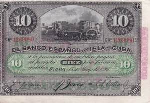 Cuba, 10 Pesos 1896, UNC