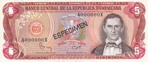Dominican Republic, 5 Pesos Specimen 1982, ... 