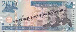 Dominican Republic, 2.000 Pesos Specimen ... 