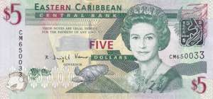 Eastern Caribbean States, 5 Dollars 2008, UNC