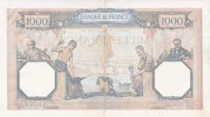 France, 1.000 Francs 1938, XF+