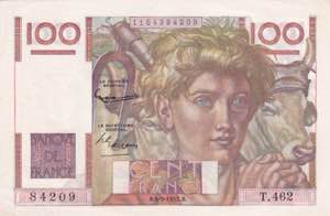 France, 100 Francs 1952, UNC
