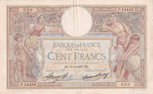 France, 100 Francs 1937, F+/VF