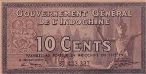 French Indochina, 10 Cents 1939, UNC