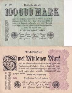 Germany, 100.000-3.000.000 Mark 1923, VF/UNC