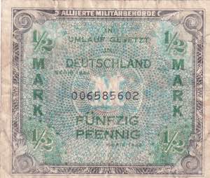 Germany, 1/2 Mark 1944, F