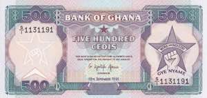 Ghana, 500 Cedis 1991, UNC