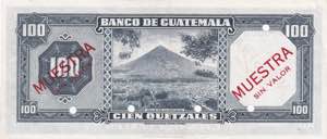 Guatemala, 100 Quatzales Specimen ... 