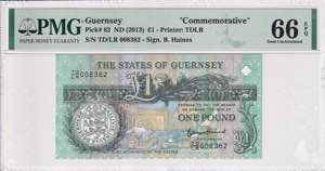 Guernsey, 1 Pound 2013, PMG 66EPQ