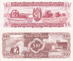 Guyana, 1-10 Dollars 1966-1992, UNC