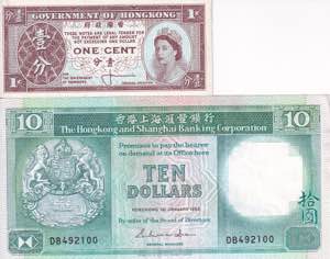 Hong Kong, 1 Cent-10 Dollars ... 