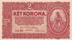 Hungary, 2 Korona 1920, UNC