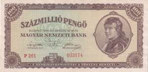 Hungary, 100.000.000 Pengo 1946, ... 