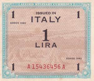 Italy, 1 Lira 1943, UNC