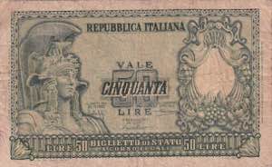 Italy, 50 Lire 1951, F