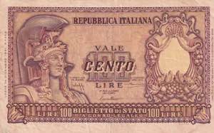 Italy, 100 Lire 1951, VF