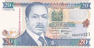 Kenya, 20 Shillings 1996, UNC