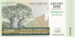 Madagascar, 10.000 Francs 2012, UNC