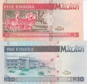 Malawi, 1995 Issues 5-10 Kwacha, ... 