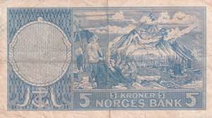 Norway, 5 Kroner 1959, VF