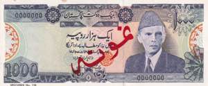 Pakistan, 1.000 Rupees Specimen 1987-2006, ... 