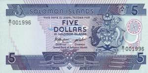 Solomon Island, 5 Dollars 2004-2018, UNC