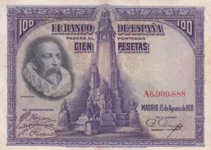 Spain, 100 Pesatas 1928, AUNC