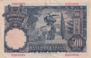 Spain, 500 Pesatas 1951, XF+