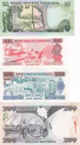 Tanzania, 10-50-100-200 Shillings ... 