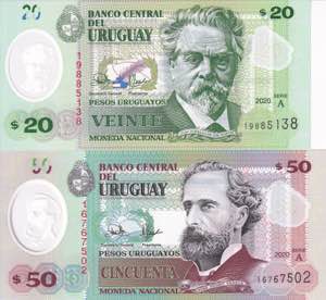 Uruguay, 2020 Issues 20-50 Pesos, UNC
