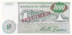 Zaire, 1.000 Zaires Specimen 1985, ... 