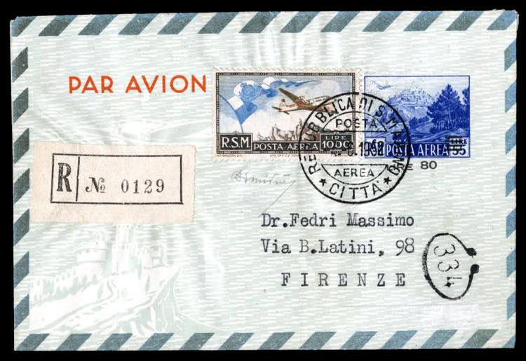 SAN MARINO -. Busta postale aerea ... 