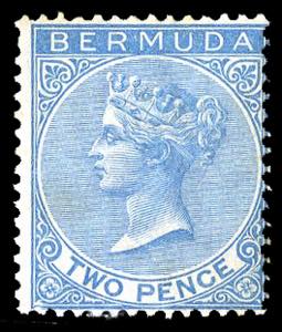 OLTREMARE. Bermuda - 2pence azzurro (3), ... 