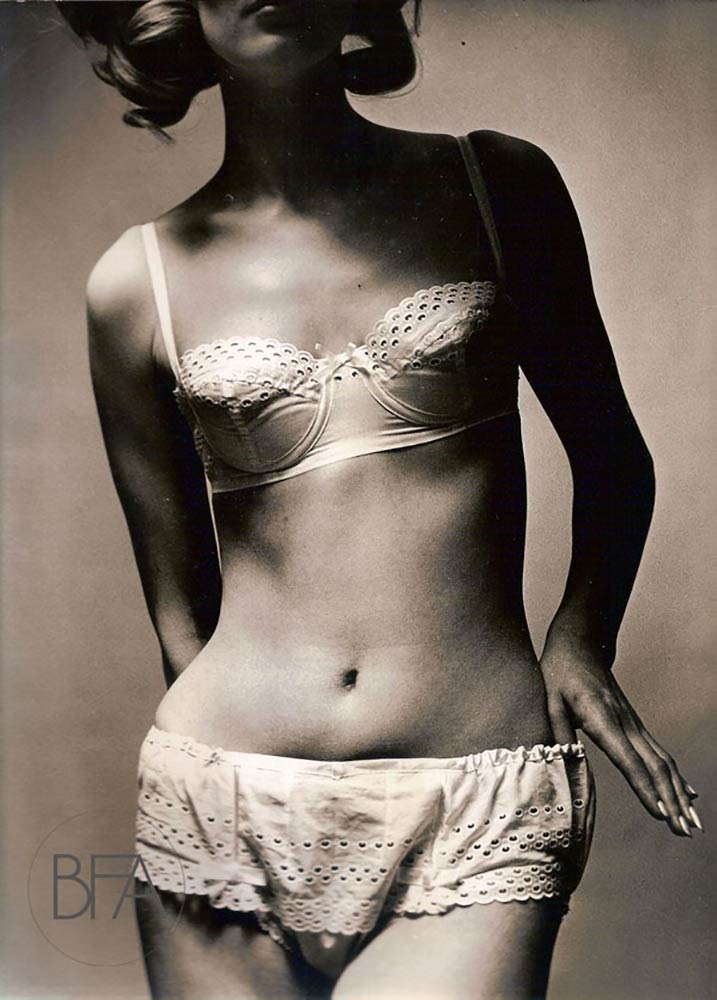 Vintage lingerie portrait. Print on single coated  - Bertolami